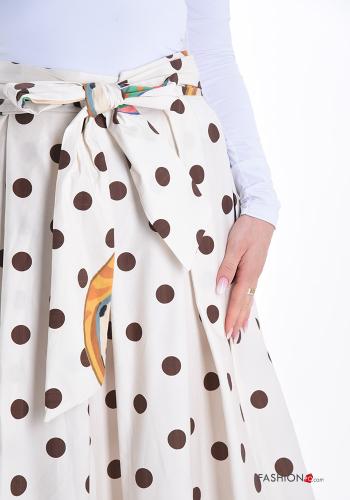 Patterned Cotton Skirt with pockets with bow - ph 4