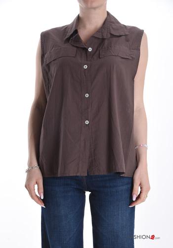 Chemise en Coton sans manches à boutons - ph 1