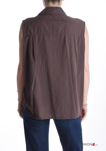 Chemise en Coton sans manches à boutons - ph 2