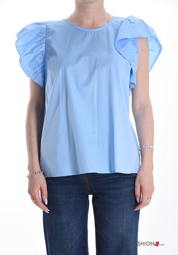 Blouse en Coton à volants à boutons - ph 1