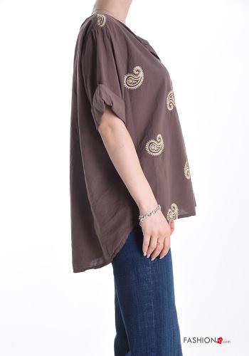 Blouse en Coton Imprimé paisley manches à trois-quarts - ph 3