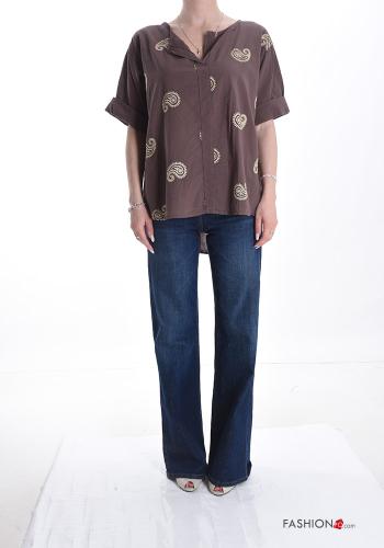 Blouse en Coton Imprimé paisley manches à trois-quarts - ph 5
