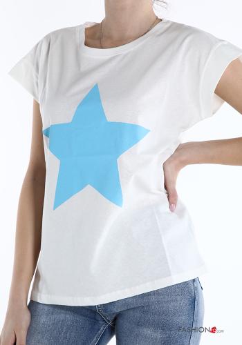 T-shirt in Cotone Fantasia stampata