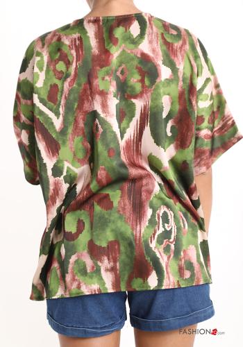 Abstract print Blouse with v-neck - ph 2