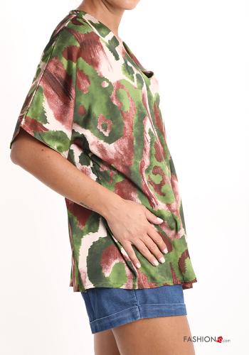 Abstract print Blouse with v-neck - ph 3