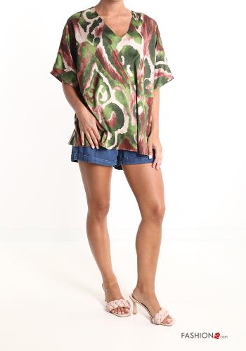 Abstract print Blouse with v-neck - ph 5