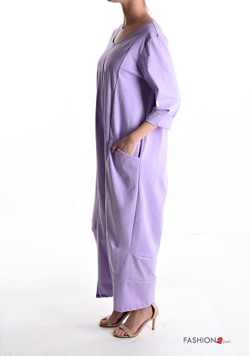 Mono de Algodón wide leg con bolsillos manga tres cuartos - ph 3