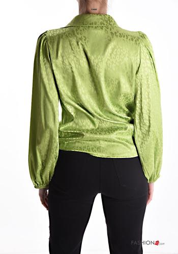 Camisa satén Estampado animal con nodo - ph 2