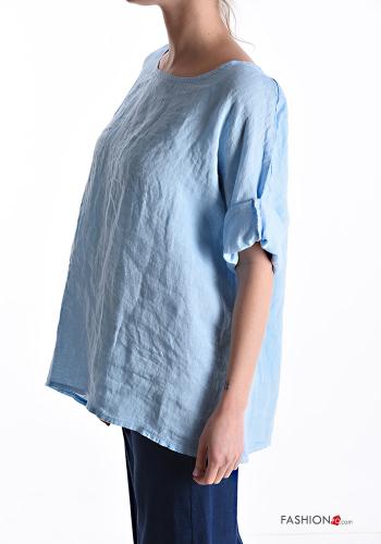 short sleeve Linen Blouse - ph 3