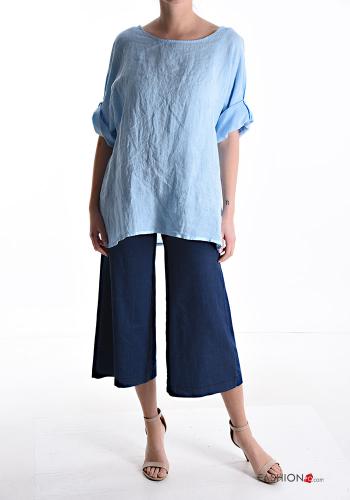 short sleeve Linen Blouse - ph 5