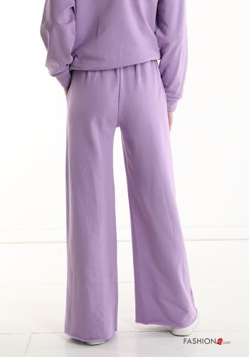 Pantalon de jogging en Coton wide leg avec poches avec coulisse - ph 2