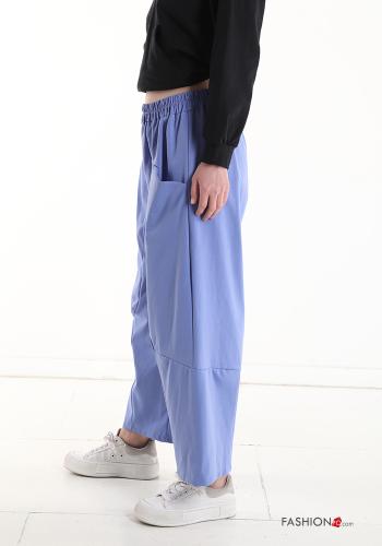wide leg Hose aus Baumwolle mit Taschen mit gummizug - ph 3