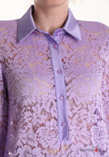 Abito pizzo lungo con bottoni con spacco - ph 5