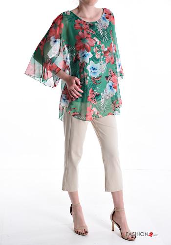 Blusa Fantasia floreale maniche a tre quarti - ph 5
