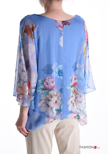 Blumenmuster Bluse 3/4 ärmel - ph 2
