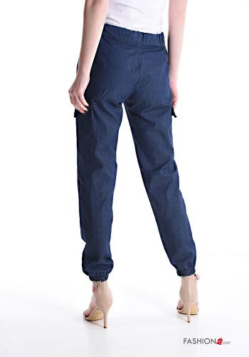 Pantalones de Algodón tela vaquera con bolsillos con cordón - ph 2