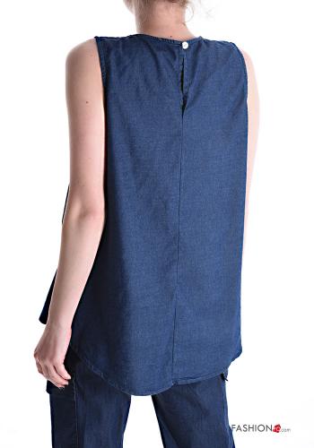 Blouse en Coton en denim sans manches - ph 2