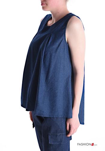Blouse en Coton en denim sans manches - ph 3