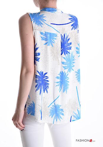 Patterned sleeveless Blouse with v-neck - ph 2