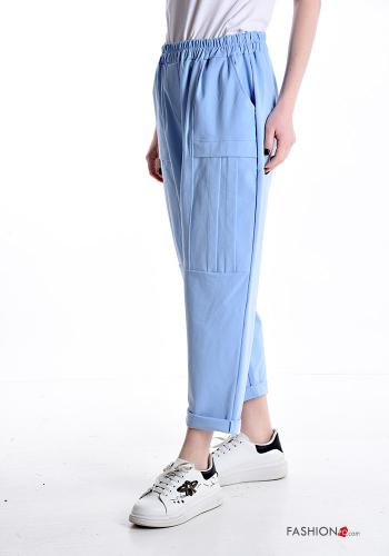 napped Cotton Trousers with pockets with elastic - ph 3