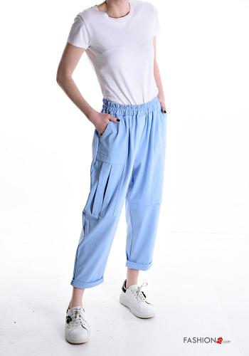 napped Cotton Trousers with pockets with elastic - ph 5