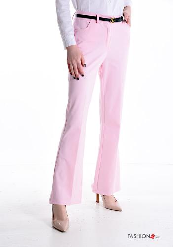 Cotton Trousers with belt with pockets