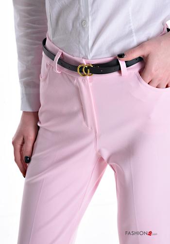 Hose aus Baumwolle mit Gürtel mit Taschen - ph 4