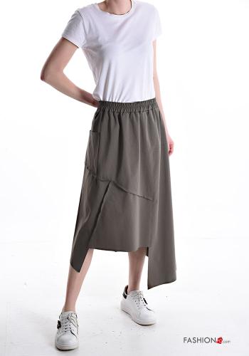 Jupe en Coton asymétrique avec poches avec élastique - ph 5