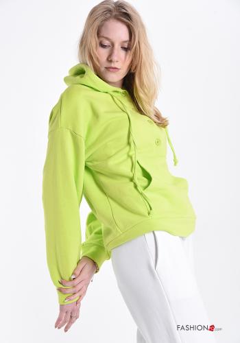 Sweatshirt aus Baumwolle  mit Knöpfen mit Taschen mit Kapuze - ph 3