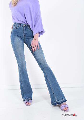 Jeans en Coton  avec poches évasé - ph 1