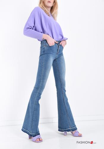 Jeans en Coton  avec poches évasé - ph 3