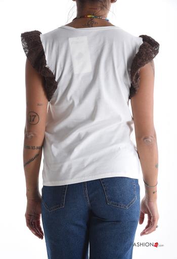 T-shirt in Cotone maniche volant maniche corte girocollo - ph 2