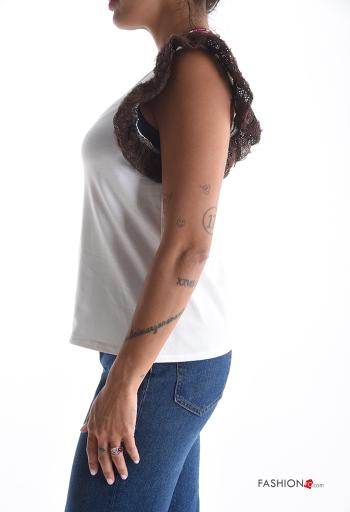 T-shirt in Cotone maniche volant maniche corte girocollo - ph 3