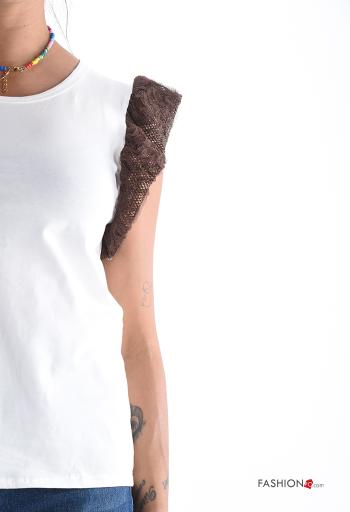 T-shirt in Cotone maniche volant maniche corte girocollo - ph 4