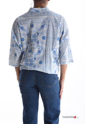 Blouse en Coton Imprimé paisley à boutons manches à trois-quarts - ph 2