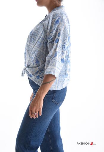 Blouse en Coton Imprimé paisley à boutons manches à trois-quarts - ph 3