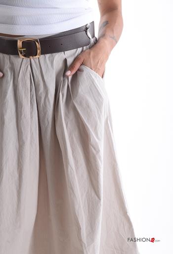 full Cotton Skirt with belt with elastic with pockets - ph 4