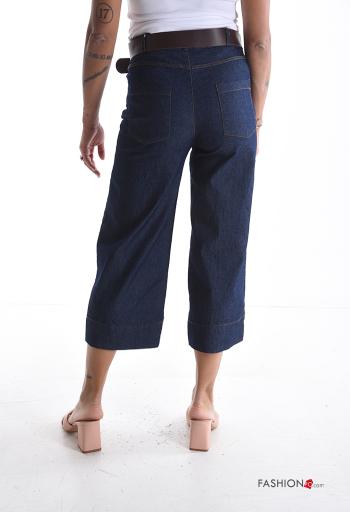 Cotton Jeans with belt with elastic with pockets - ph 2