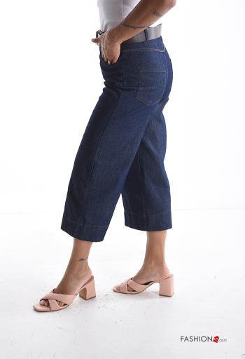 Cotton Jeans with belt with elastic with pockets - ph 3