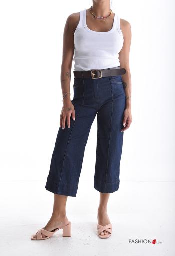 Cotton Jeans with belt with elastic with pockets - ph 5