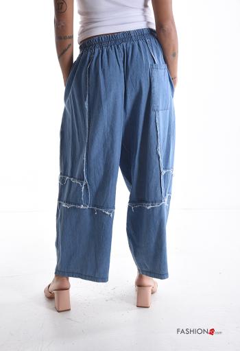oversized Cotton Jeans with pockets with elastic - ph 2