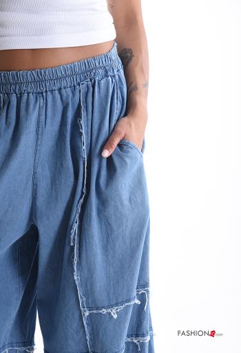oversized Cotton Jeans with pockets with elastic - ph 4