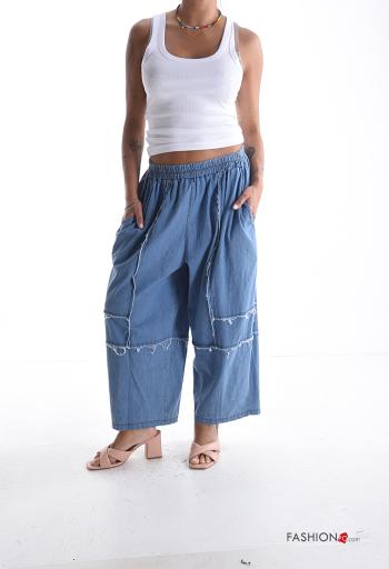 oversized Cotton Jeans with pockets with elastic - ph 5