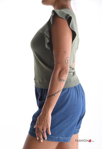 short sleeve Top with flounces with v-neck - ph 3