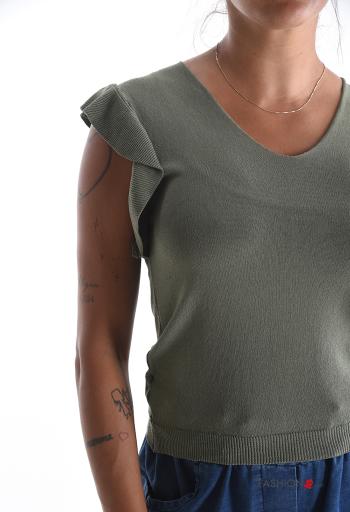 short sleeve Top with flounces with v-neck - ph 4