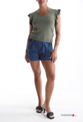 short sleeve Top with flounces with v-neck - ph 5