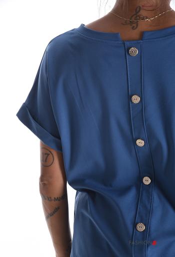 short sleeve crew neck T-shirt with buttons - ph 4