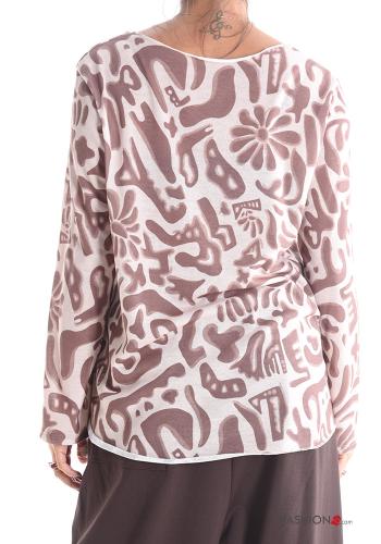 Camiseta de manga larga cuello redondo Estampado abstracto - ph 2