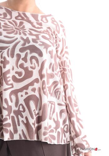 Camiseta de manga larga cuello redondo Estampado abstracto - ph 4
