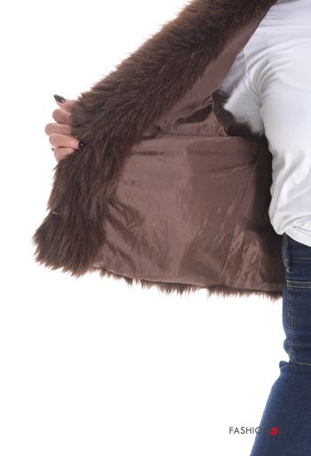 Smanicato pelliccia sintetica con colletto con tasche - ph 6